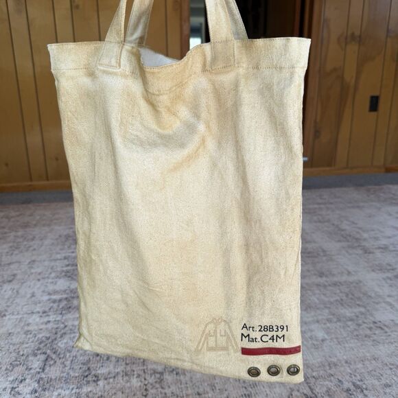 PRADA SPORT Tote Bag Denim Tan Vintage Double Handle - Picture 8 of 16